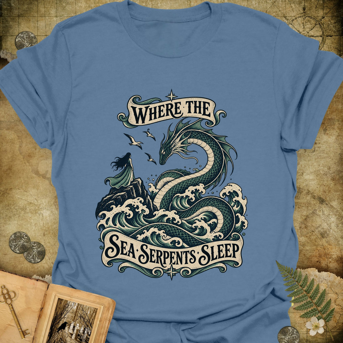 The Sea Serpents T-Shirt - Indigo Blue