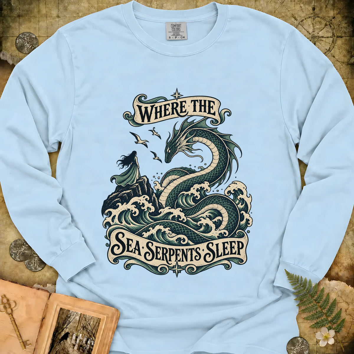 The Sea Serpents Long Sleeve T-Shirt - Chambray