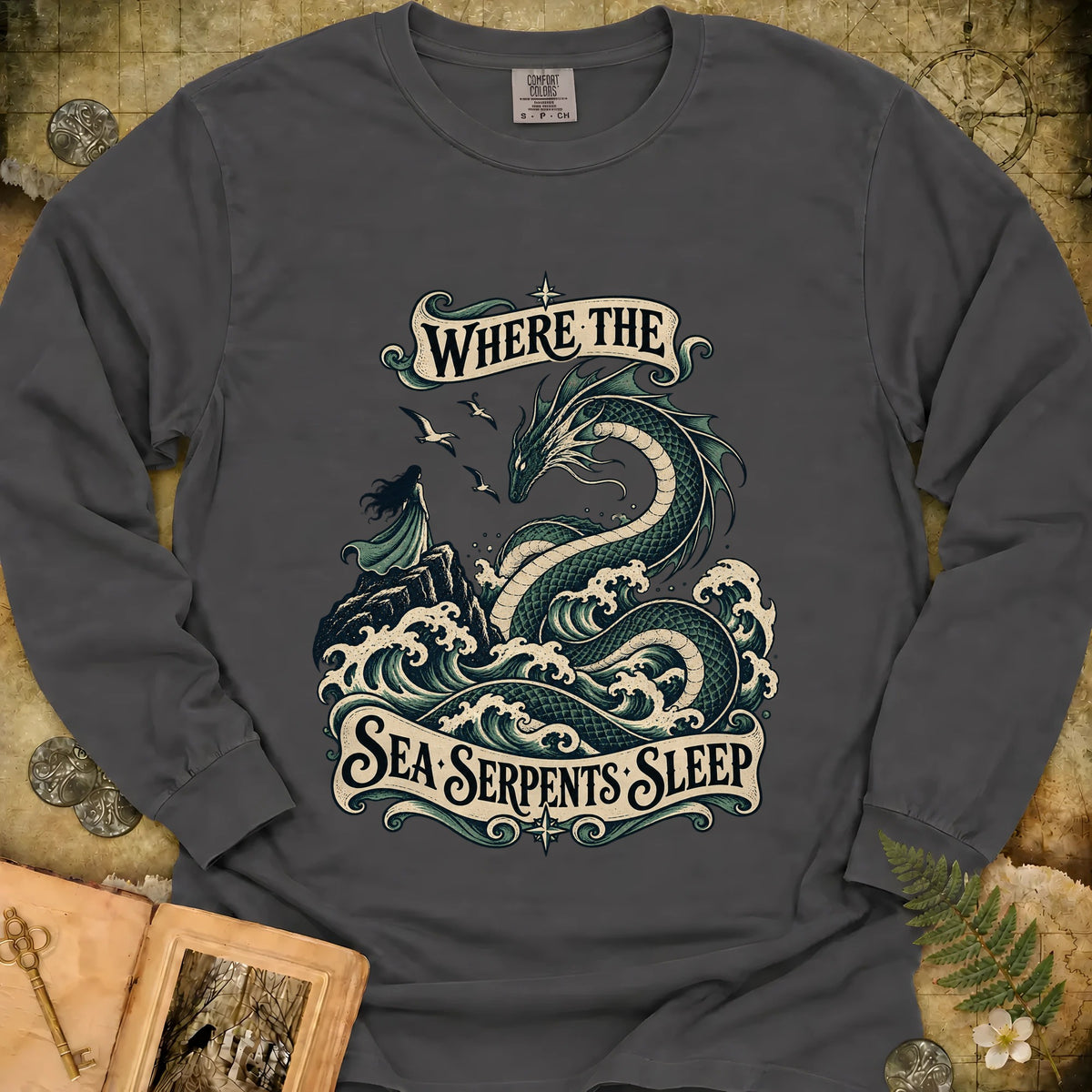 The Sea Serpents Long Sleeve T-Shirt - Pepper
