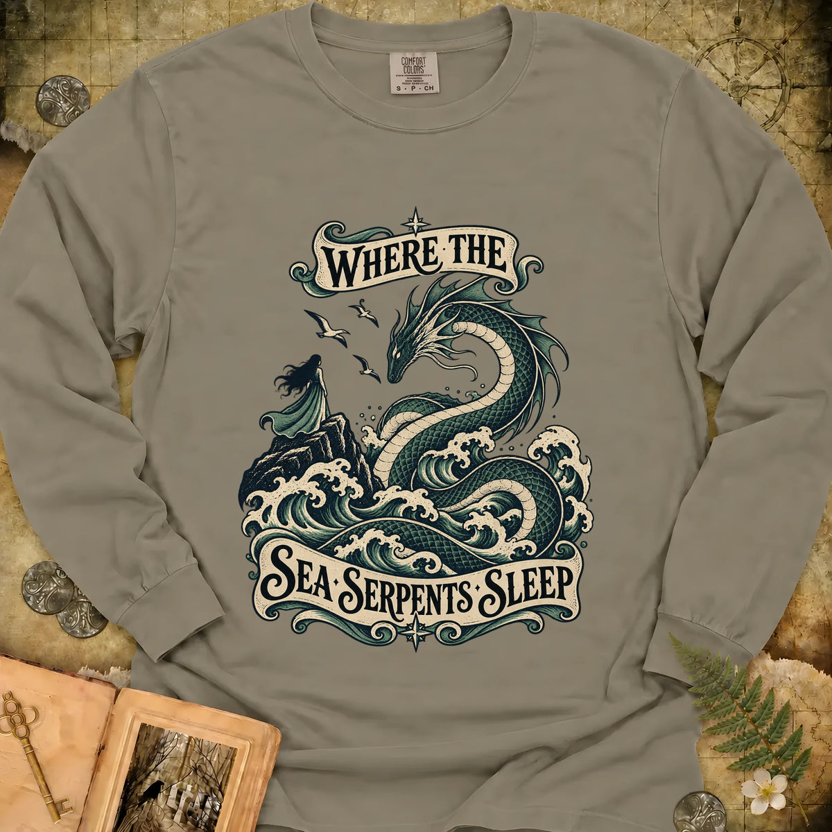 The Sea Serpents Long Sleeve T-Shirt - Sandstone
