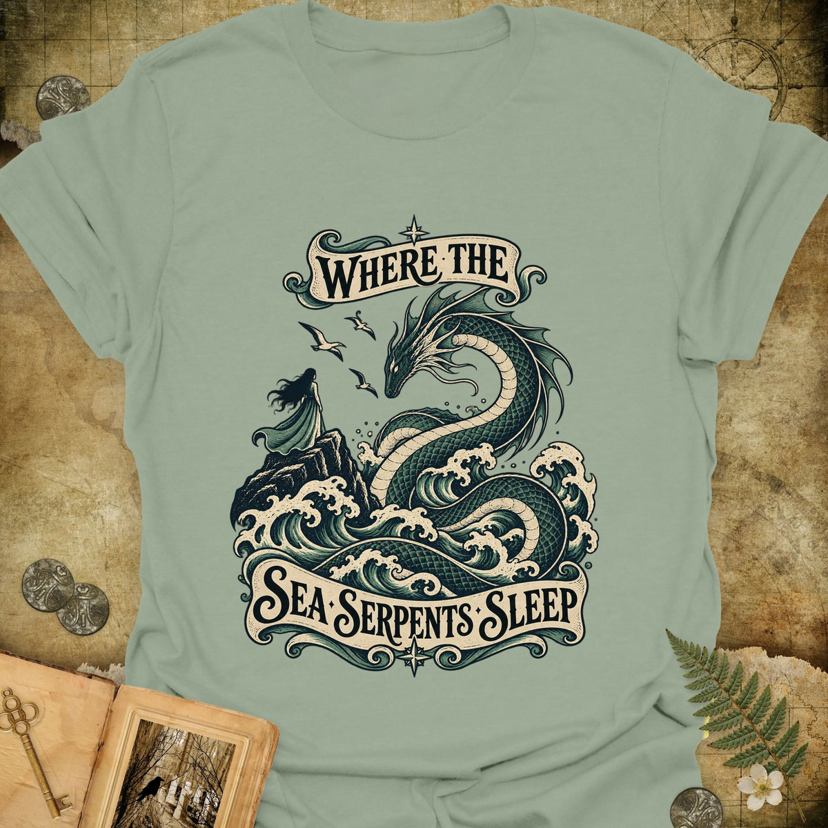 The Sea Serpents T-Shirt - Sage