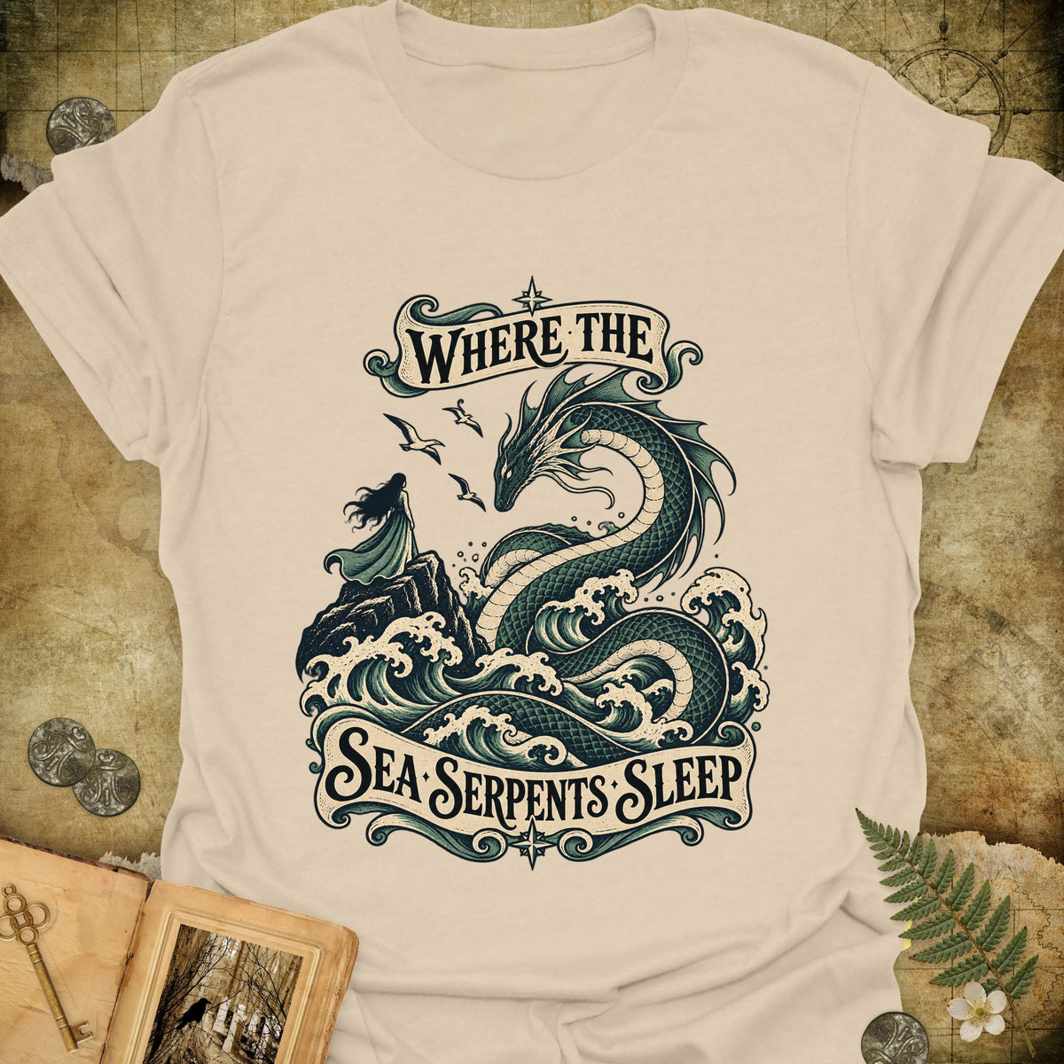 The Sea Serpents T-Shirt - Sand