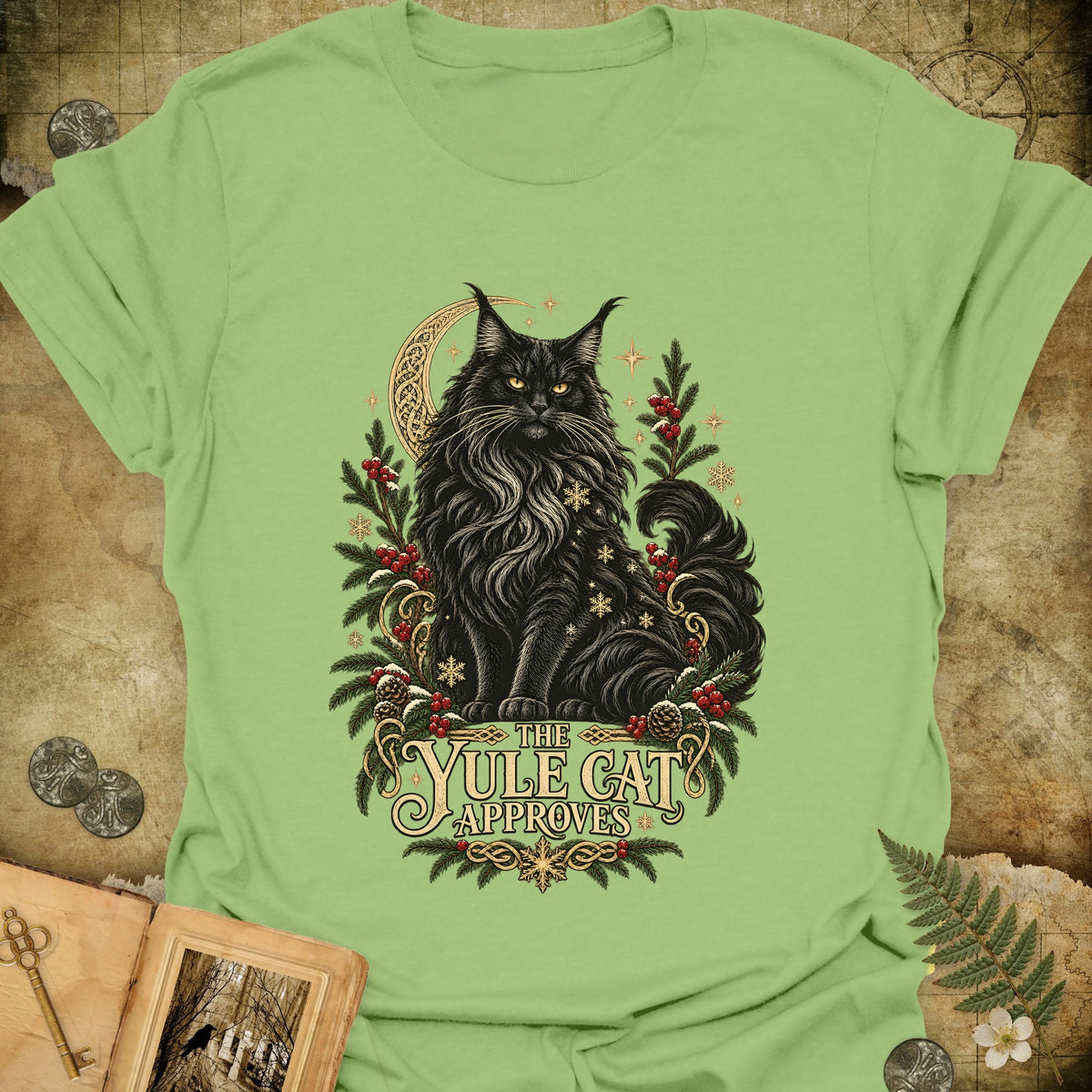 The Yule Cat Approves T-Shirt - Kiwi
