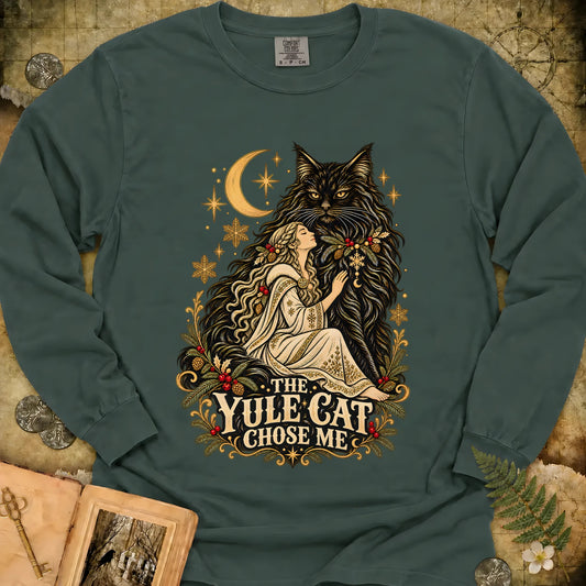 The Yule Cat Chose Me Long Sleeve T-Shirt - Blue Spruce