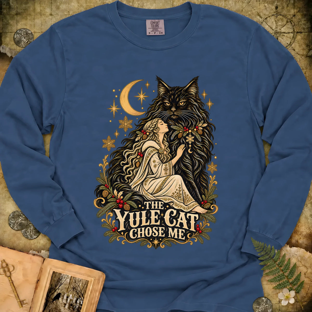The Yule Cat Chose Me Long Sleeve T-Shirt - Midnight