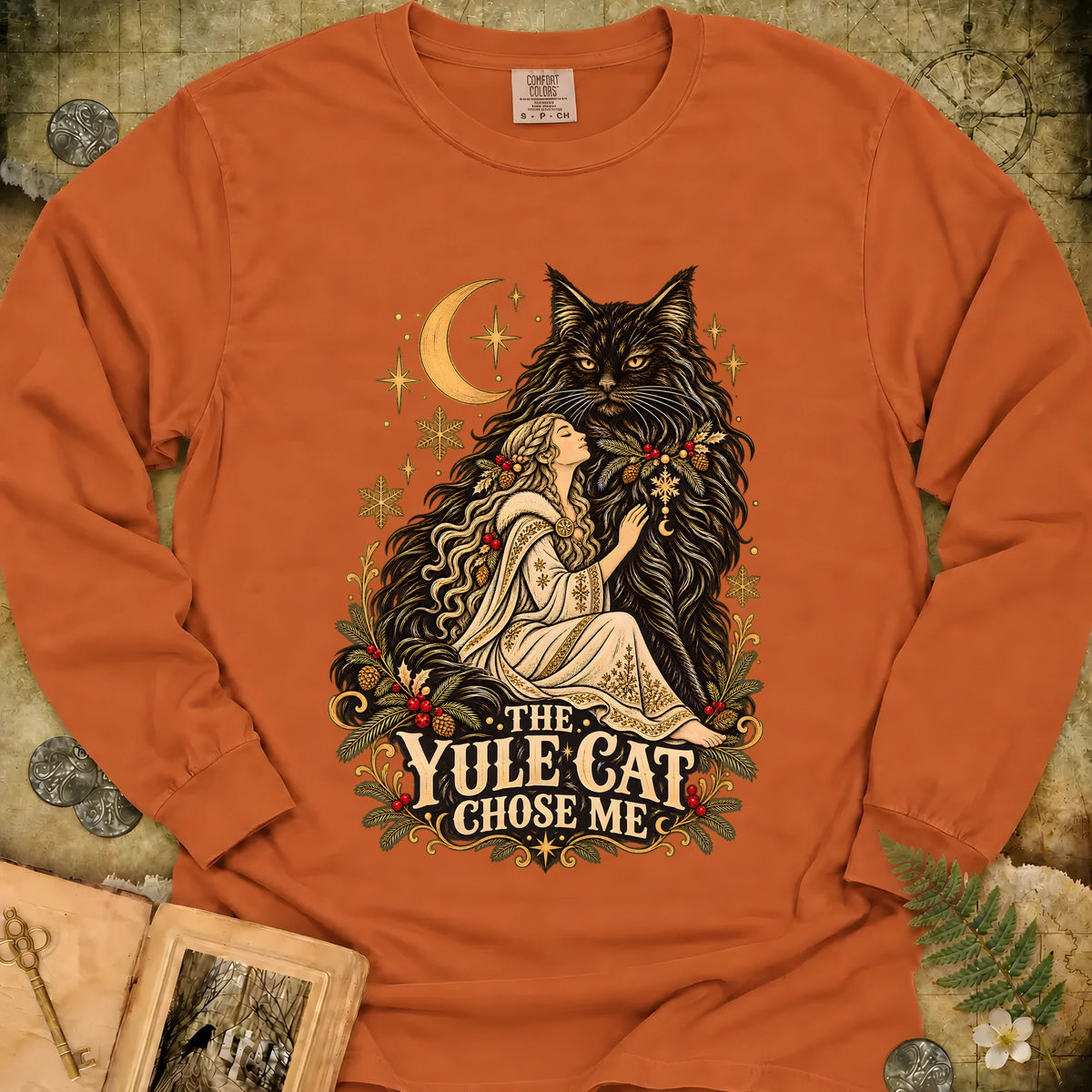 The Yule Cat Chose Me Long Sleeve T-Shirt - Yam