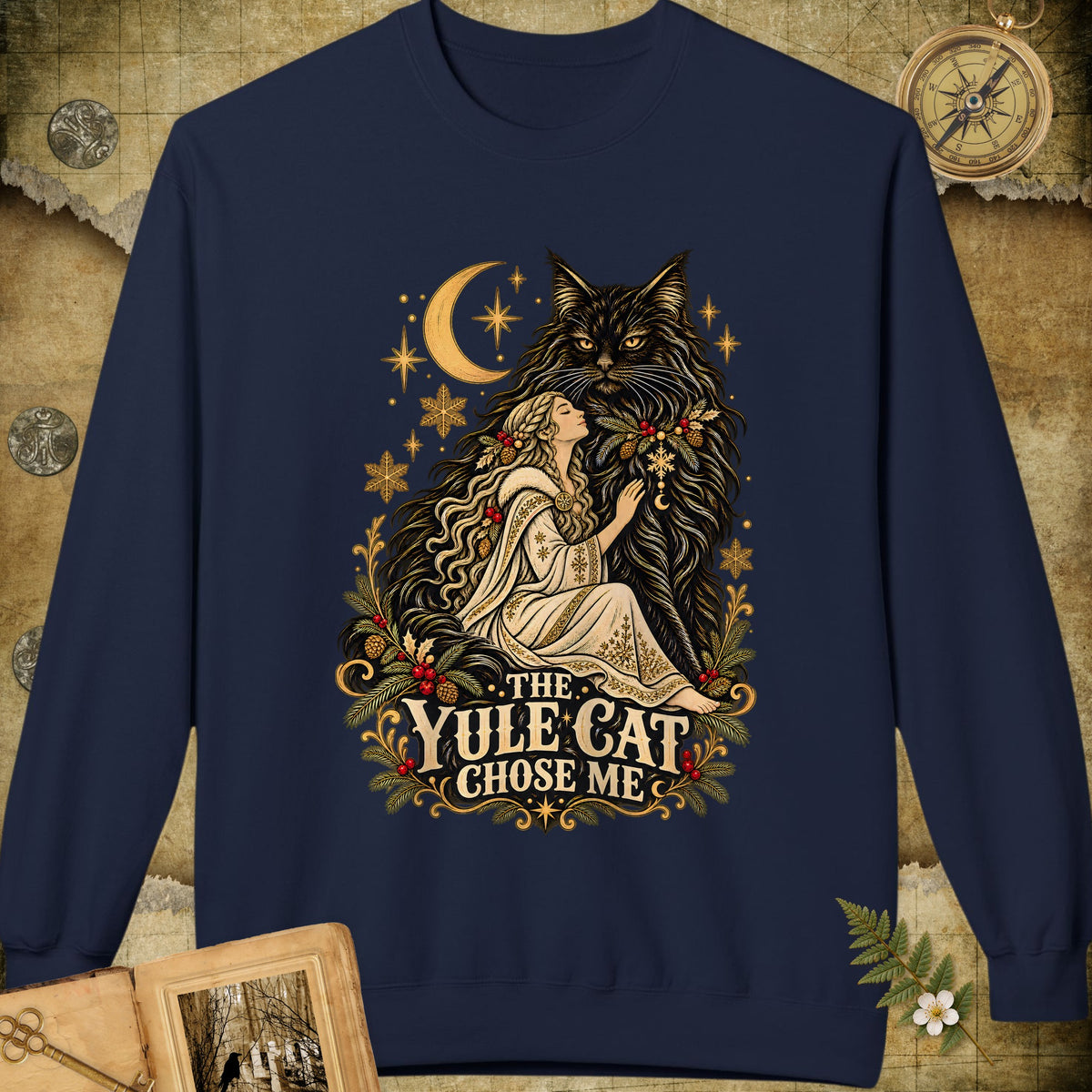 The Yule Cat Chose Me Sweatshirt - Navy
