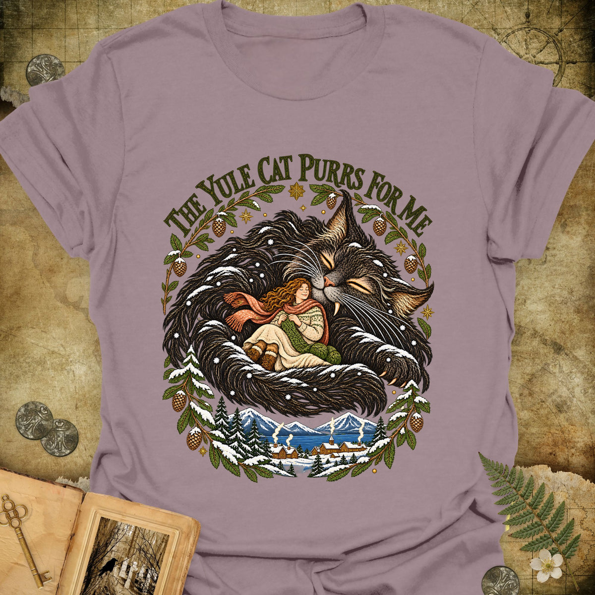 The Yule Cat Purrs For Me T-Shirt - Paragon