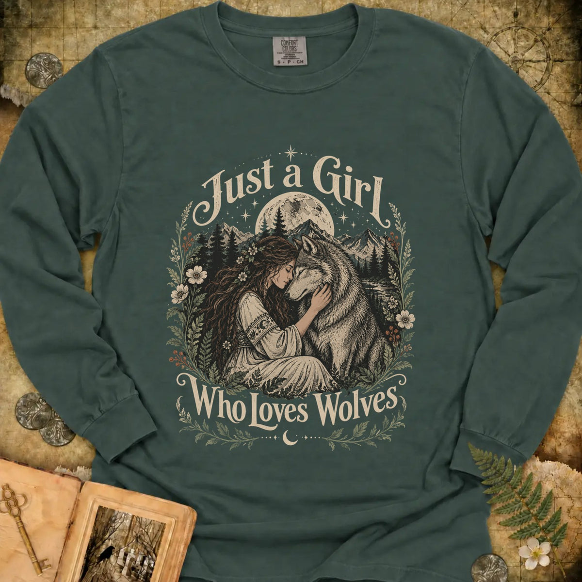 Just a Girl Who Loves Wolves Long Sleeve T-Shirt