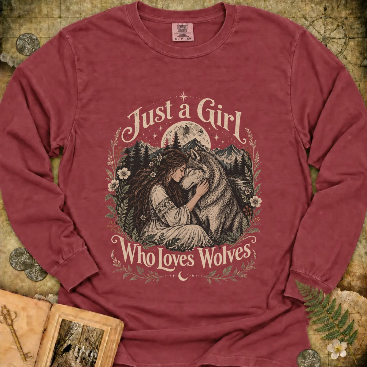 Just a Girl Who Loves Wolves Long Sleeve T-Shirt