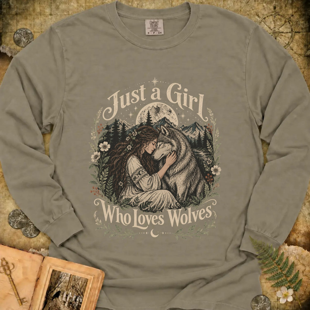 Just a Girl Who Loves Wolves Long Sleeve T-Shirt