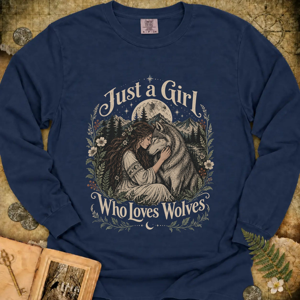 Just a Girl Who Loves Wolves Long Sleeve T-Shirt