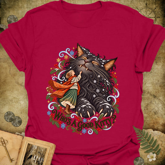 Who's A Good Kitty T-Shirt - Antique Cherry Red