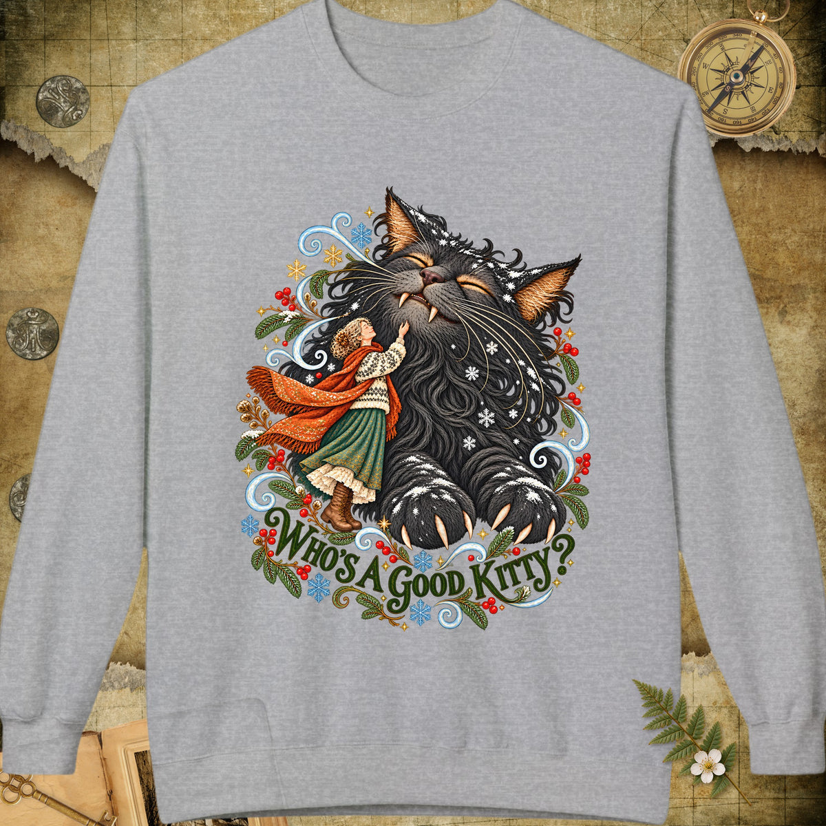 Who's A Good Kitty Sweatshirt - Sport Grey