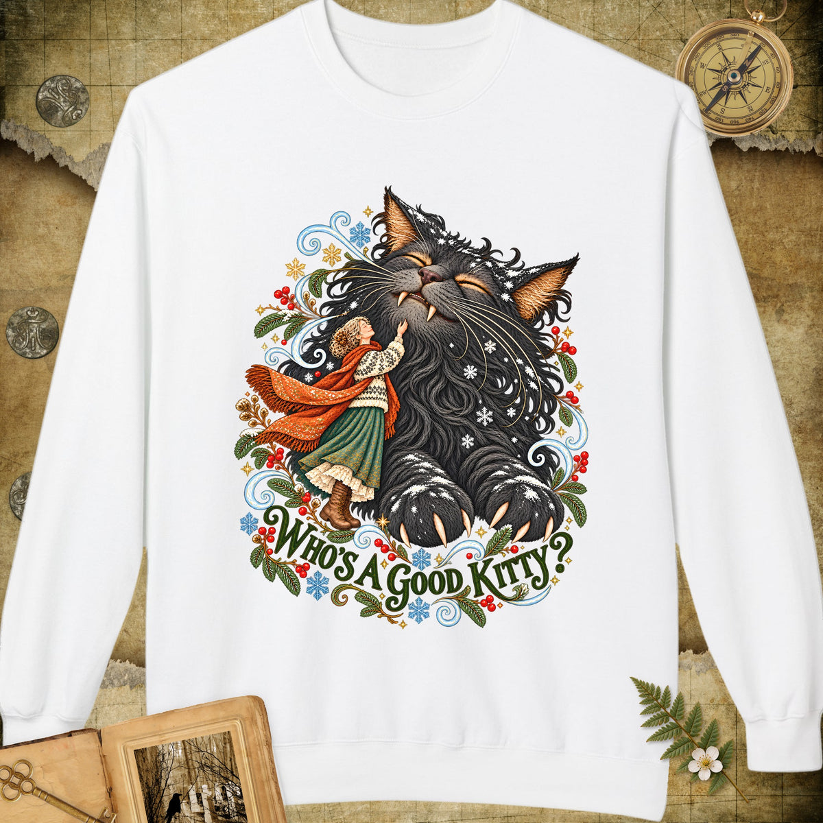 Who's A Good Kitty Sweatshirt - White