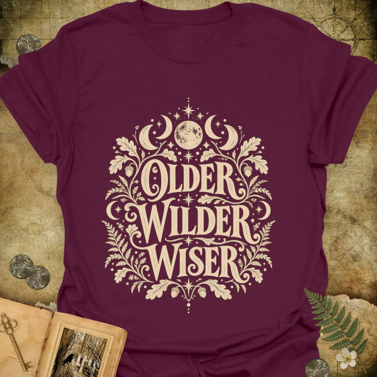 TLWIF Studio | Maroon | Older Wilder Wiser T-Shirt