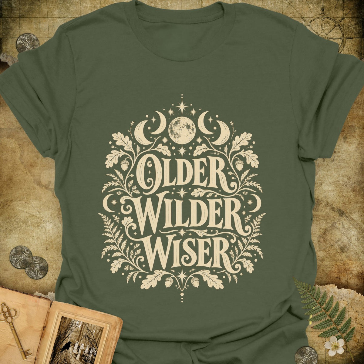 TLWIF Studio | Military Green | Older Wilder Wiser T-Shirt