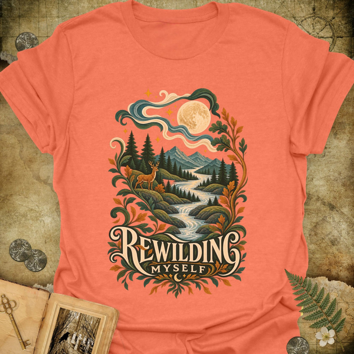 TLWIF Studio | Heather Orange | Rewilding Myself T-Shirt