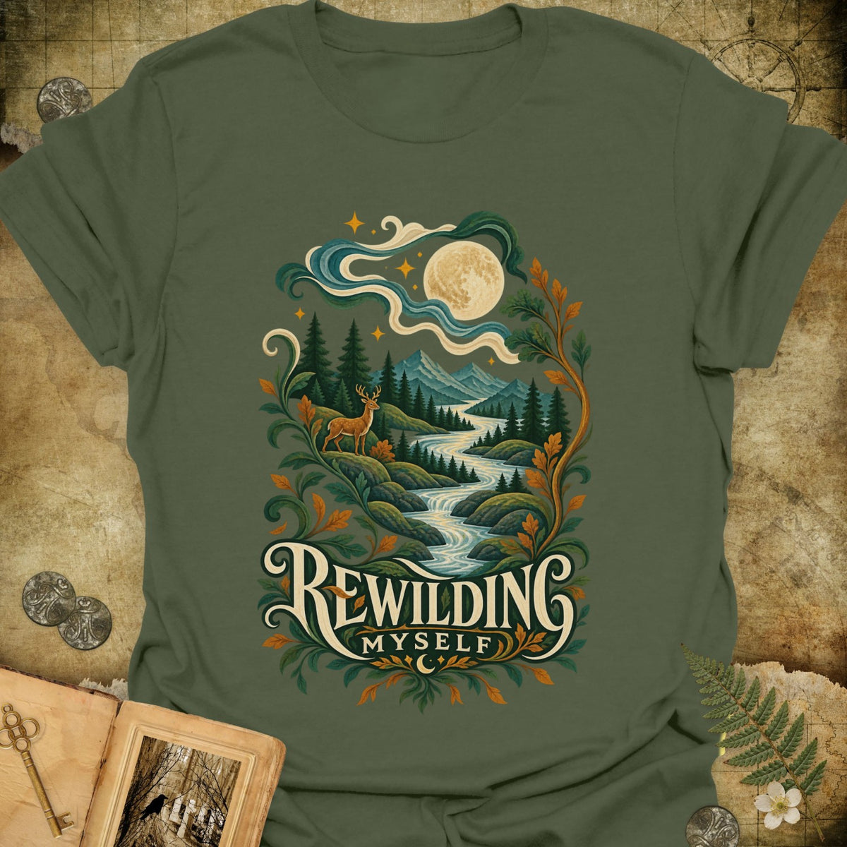 TLWIF Studio | Military Green | Rewilding Myself T-Shirt