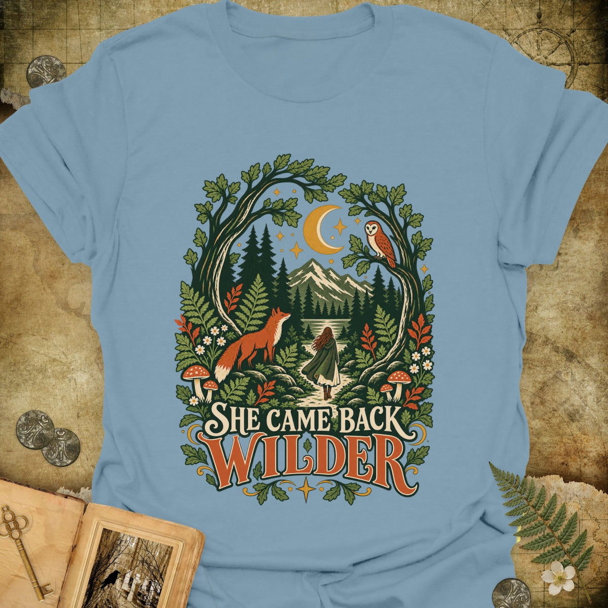 TLWIF Studio | Stone Blue | She Came Back Wilder T-Shirt