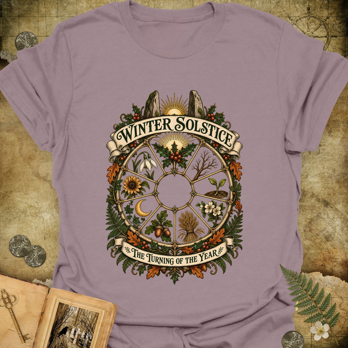 Winter Solstice Year Wheel Emblem T-Shirt - Paragon