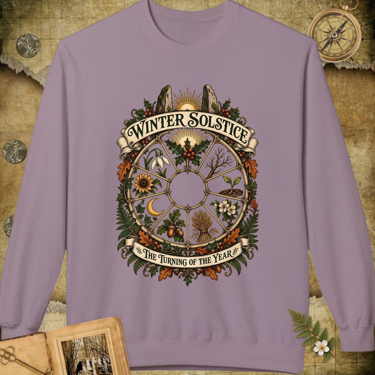 Winter Solstice Year Wheel Emblem Sweatshirt - Paragon