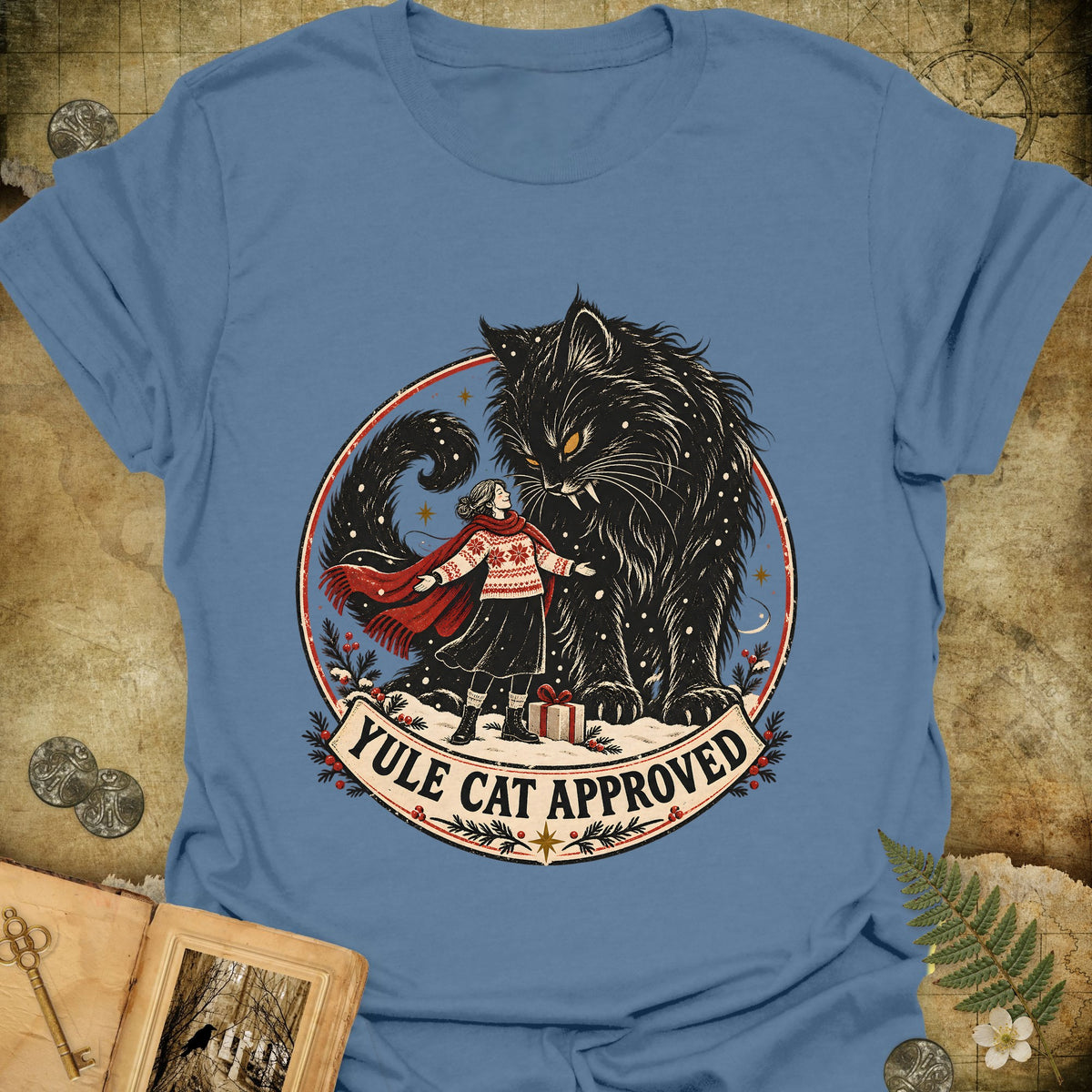 Yule Cat Approved T-Shirt - Indigo Blue