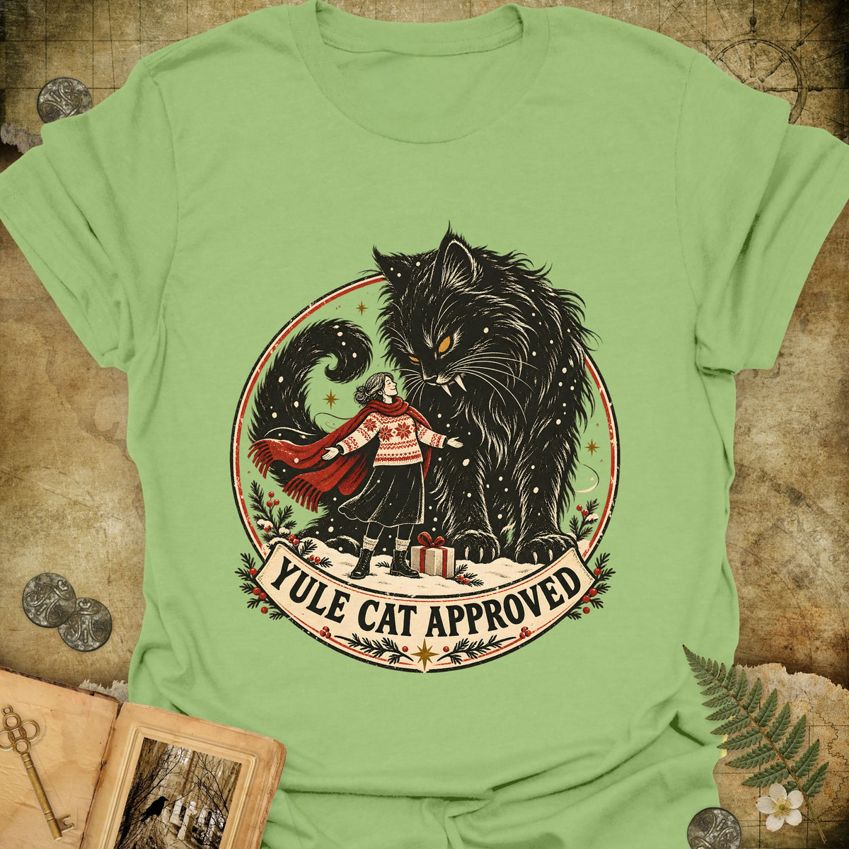 Yule Cat Approved T-Shirt - Kiwi