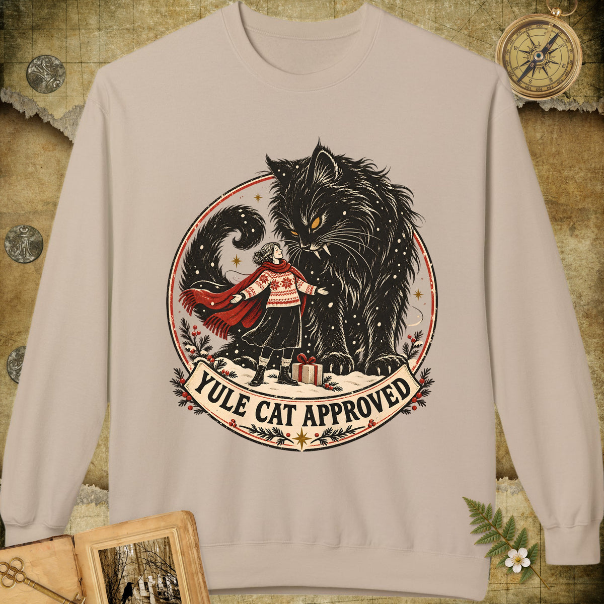 Yule Cat Approved Sweatshirt - Sand