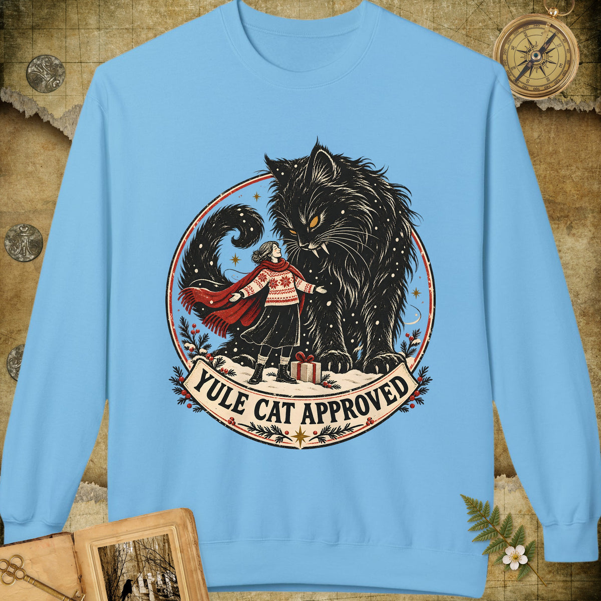 Yule Cat Approved Sweatshirt - Sky