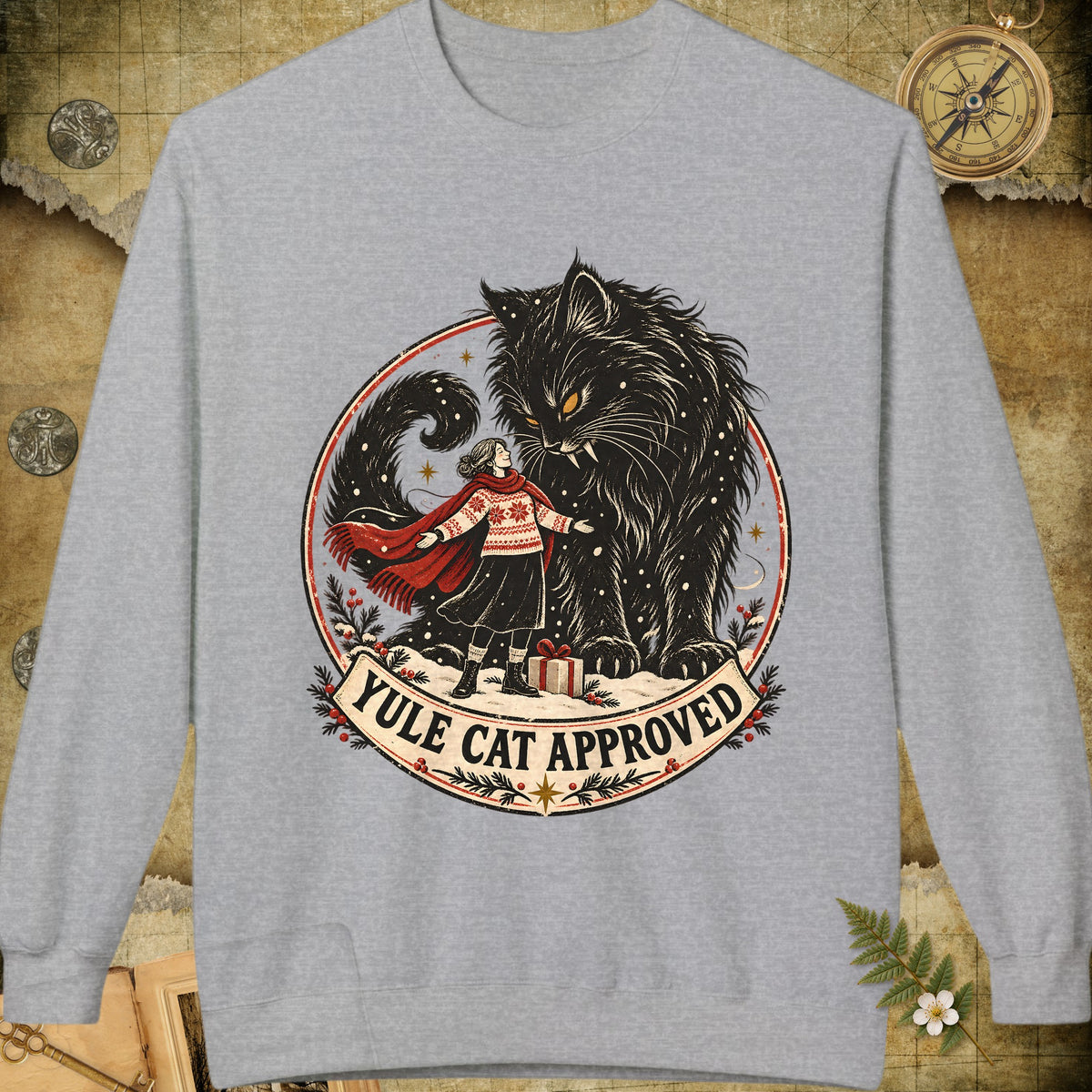 Yule Cat Approved Sweatshirt - Sport Grey