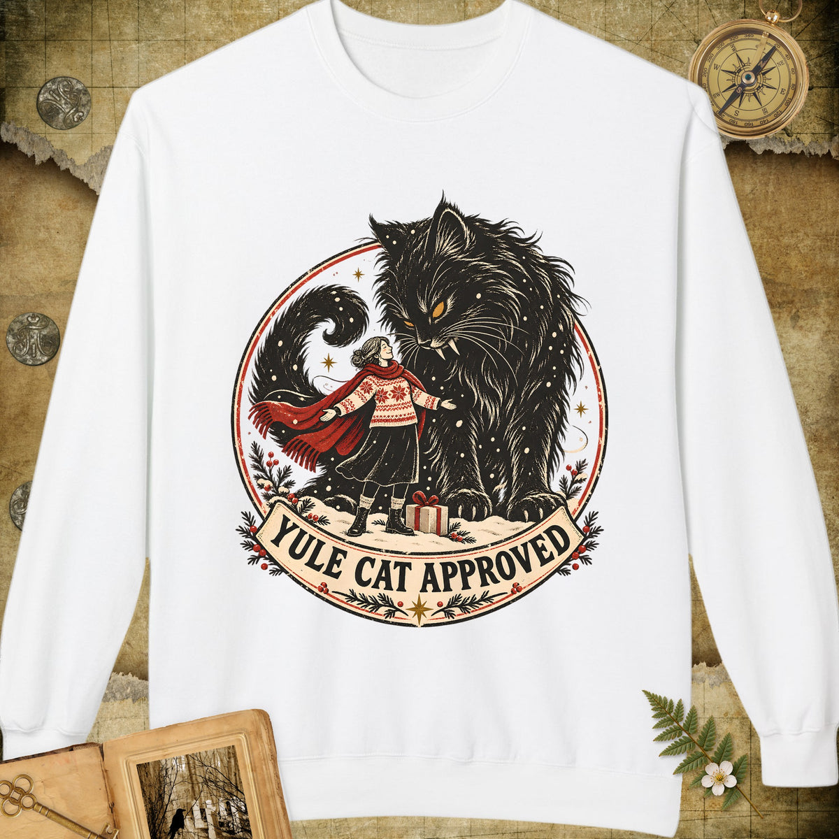 Yule Cat Approved Sweatshirt - White